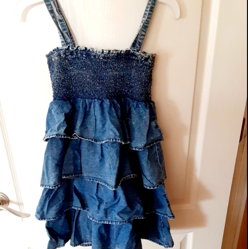 DKNY Ruffle Jean Dress